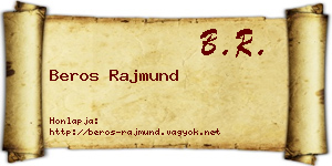 Beros Rajmund névjegykártya